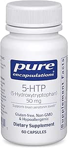 Encapsulaciones puras 5-HTP 50 mg Ø 5-Hydroxytryptophan Suplemento para Cerebro, Dormir, Comportamiento Comedor y Apoyo a la Serotonina*  60 cápsulas