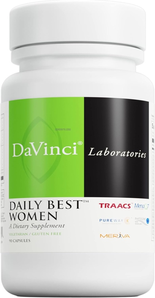 Laboratorios DAVINCI - Buenas Mujeres - Suplemento dietético con vitamina B6, vitamina B12 Vitamina C, vitamina K2, y más - Vegetariano, libre de gluten - 90 cápsulas