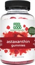 FeelGood Superfoods Astaxanthin Supplements, 6mg Antioxidant Gummies for Skin and Eye Health, Berry Flavor, Vegan, Non-GMO, 60 Condes