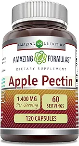 Amazing Formulas Apple Pectin 1400 Mg Supplement | Capsules | Non-GMO | Gluten-Free | Made in USA (1 Pack | 120 Count)
