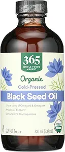 Mercado completo de alimentos, aceite orgánico de semilla negra, 8 Fl Oz