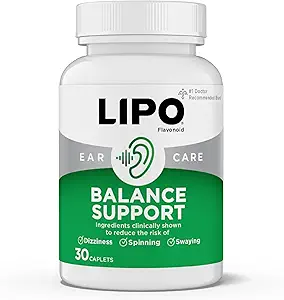 Lipo-Flavonoid Balance Support – Salud Interna del oído – ayuda a reducir el mareo, los síntomas del vértigo, el deslizamiento – con Ginkgo Biloba, Complejo de vitamina D &amp; B (3 Pack, 30 Caplets)