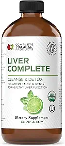 Liver Complete 16oz Support Liquid – Milk Thistle, Chanca Piedra & Dandelion Root – Herbal Cleanse Supplement – Non-GMO, Organic Ingredients