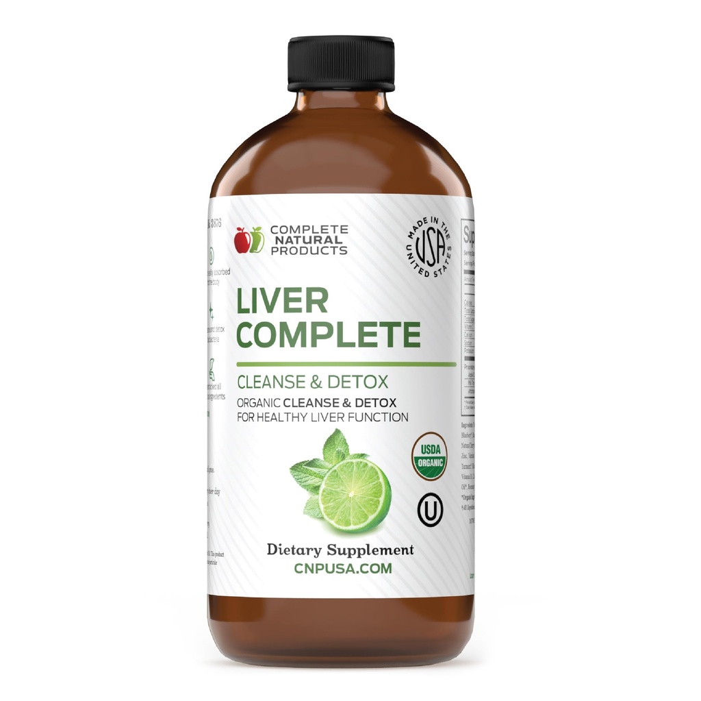 Liver Complete 16oz Support Liquid – Milk Thistle, Chanca Piedra " Dandelion Root – Herbal Cleanse Supplement – Non-GMO, Organic Ingredients