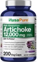 NusaPure Artichoke 20:1 Extracto, 600 mg Equivalente a 12,000 mg 200 gorros Veggie (No-GMO, Gluten Free)