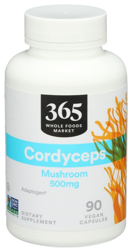 365 por Whole Foods Market, Cordyceps Mushroom Vegan Capsules, 500 mg, 90 Conde