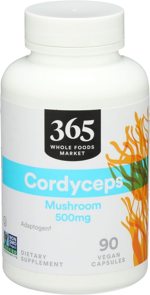 365 por Whole Foods Market, Cordyceps Mushroom Vegan Capsules, 500 mg, 90 Conde