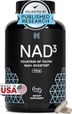 HPN NAD3 Clínico NAD+ Booster, Celular Health & Natural Energy - NAD Suplemento para el envejecimiento saludable, Apoyo metabólico, NRF2 &amp; Longevity, Nicotinamide Riboside & NMN Alternative, 240ct, 120-Day Supply
