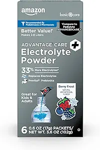 Cuidado básico Beneficios de cuidado Electrolyte Powder Packets para la rehidratación, Berry Frost, 6 Cuenta