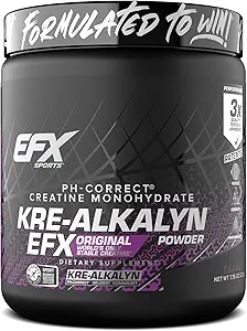 EFX Sports Kre-Alkalyn EFX Powder ← pH Correct Creatine Monohydrate Powder Suplemento ¦ Strength, Muscle Growth & Performance TEN 110 Servings (Grape)