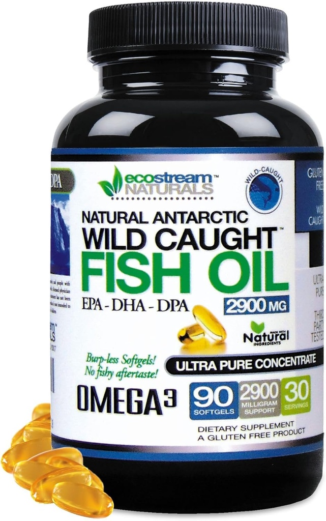 Omega 3 pescado aceite DPA-EPA-DHA Suplemento 2,900 Milligrams - Ahora con aún más DPA-EPA-DHA