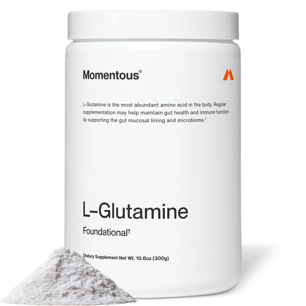Momentous L-Glutamine Powder - Gut Health & Muscle Recovery Supplement - Boosts Exercise Performance & Immune Function - NSF Certified for Sport - 5 g - 60 Servings