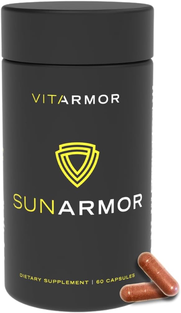 SunArmor, Dietary Supplement with Polypodium Fights The Signs of Photoaging, Use with Sunscreen, Dermatologist Developed, 60 Capsules