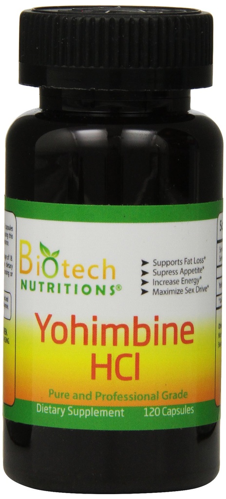 Yohimbine HCl Suplemento dietético, 120 Conde