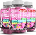 Multimane Collagen Gummies with Biotin Keratin Hyaluronic Acid Bamboo Vitamin A C Vitamin D Vitamin E Folate Saw Palmetto Silica B3 Vitamins Hair Skin and Nails Gummies by Clean Nutra