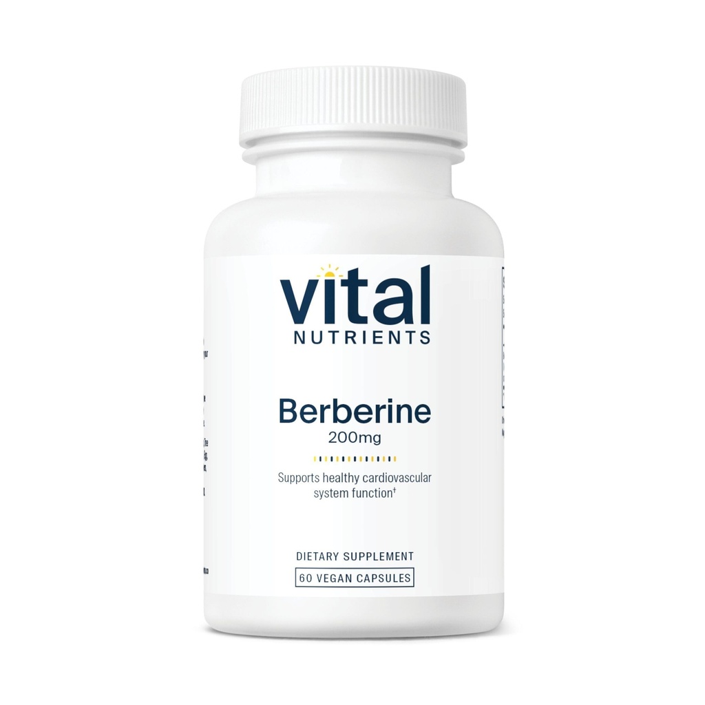 Nutrientes Vitales Berberine ← Soporta Función del Tazón Saludable y Niveles de Triglicéridos Normal ← Suplemento Vegan TEN Gluten, Dairy y Soy Gratis TEN 200 mg ANTE 60 cápsulas