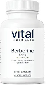 Nutrientes Vitales Berberine ← Soporta Función del Tazón Saludable y Niveles de Triglicéridos Normal ← Suplemento Vegan TEN Gluten, Dairy y Soy Gratis TEN 200 mg ANTE 60 cápsulas