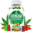 Hemp Gummies with High Potency Pure Hemp Oil Extract, 3000000mg Extra Strength Hemp Supplements, 100% Natural Hemp Gummy for Peace and Relaxation, Non-GMO, Sugar Free, 60 Count