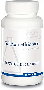 Biotics Research Selenomethionine – High Potency Selenium, Thyroid Gland Function, DNA Production, Cognitive Health, Potent Antioxidant. 90 cápsulas