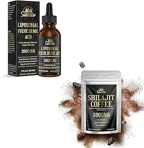 Líquido Liposomal Fulvic Humic Acid Suplemento &amp; 5000MG Shilajit Coffee for Focus, Energy