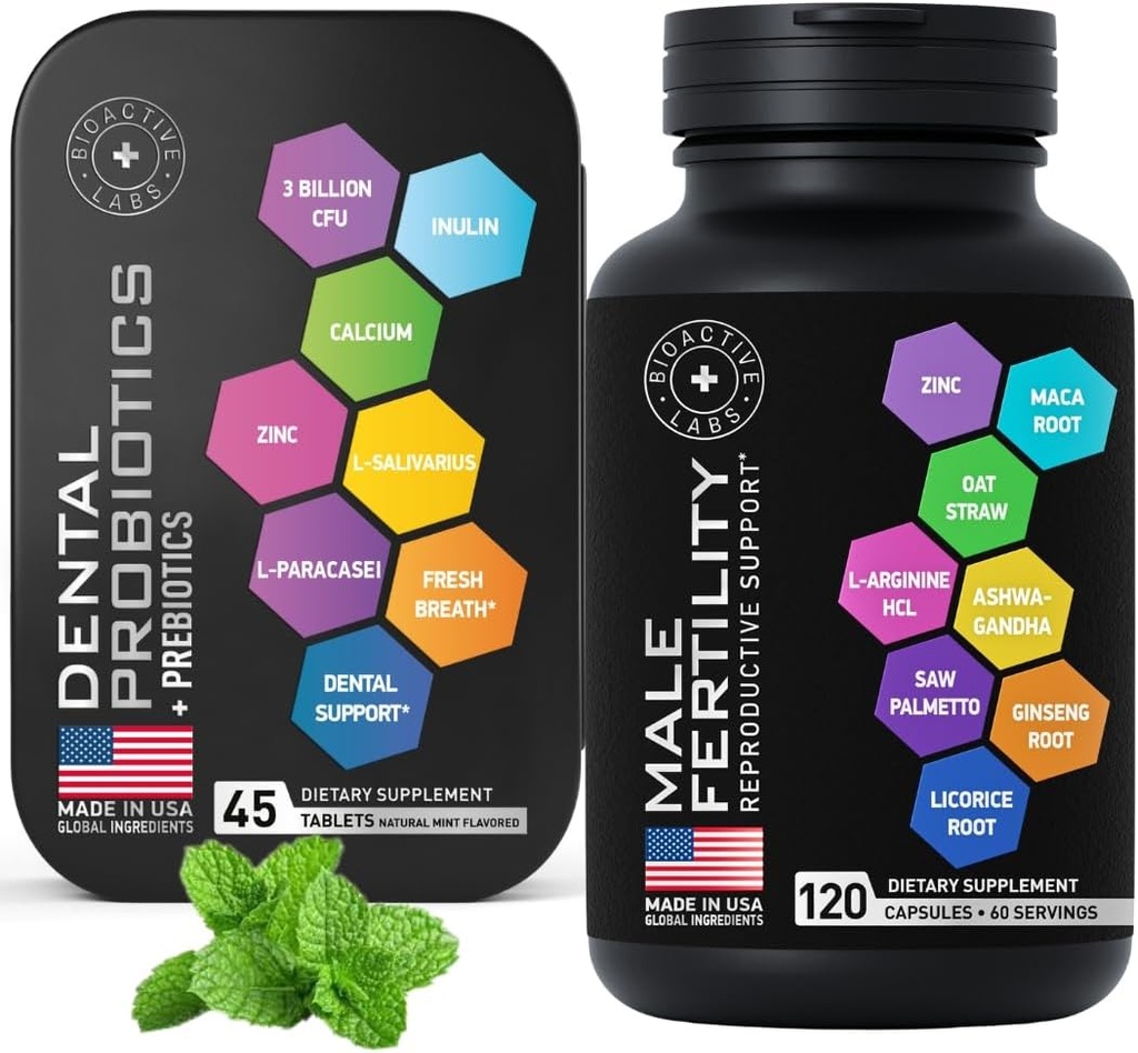 Fertilidad Suplementos para Hombres y Probióticos Dentales en Pequeños Male Bundle