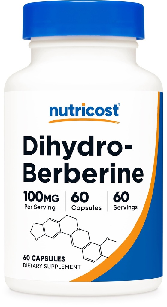 Nutricost Dihydroberine Capsules (100mg, 60 capsules) - Más Metabolito Biodisponible de Berberina