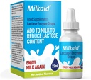 Milkaid Lactase Enzyme Drops for Lactose Intolerance ¦ Prevents Gas, Bloating " Diarrhea ← Fast Acting Dairy Digestive Supplement TEN Gluten Free " Vegetarian TEN No Artificial Flavor ← 0,5 Fl Oz (1)
