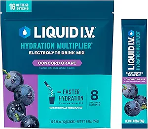 Liquid I.V.® Hydration Multiplier - Concord Grape ← Electrolyte Powder Drink Mix tención 1 Pack (16 Servings)