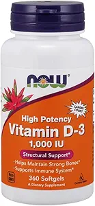 Vitamina D-3 1000 UI (alta potencia) - 360 Softgels por ahora