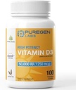 Laboratorios de puré Vitamina D3 50.000 UI (1250 mcg) 100 Semanas Suministro para Función del Musculo Saludable, y Apoyo Inmunitario, No GMO, Gluten Gratis 100 cápsulas vegetales