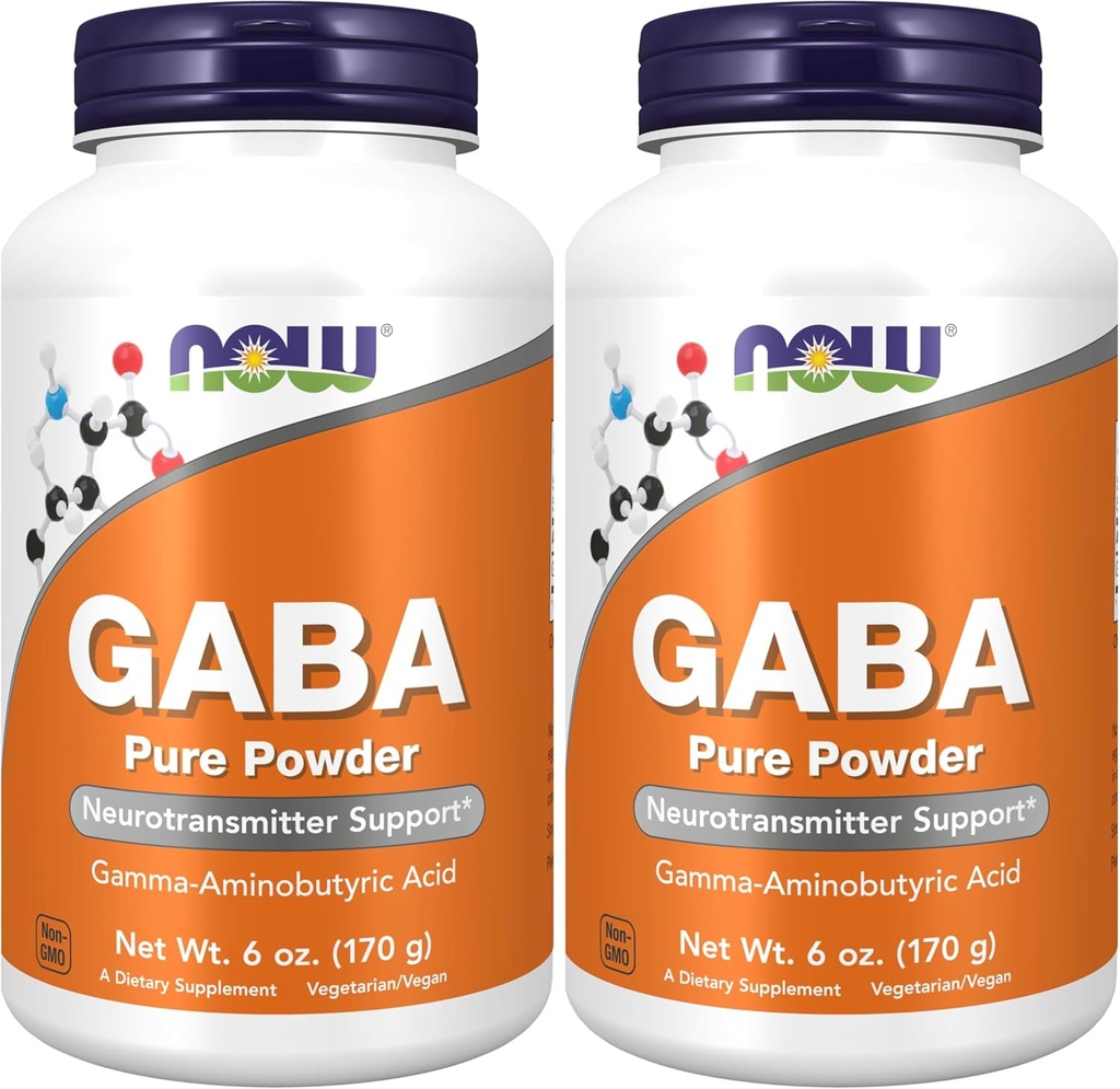 NOW Supplements, GABA (Gamma-Aminobutyric Acid) Powder, Neurotransmitter Support*, 6-Ounce (Pack of 2)