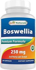 Best Naturals Boswellia Serrata Joint Health 250 mg 120 Capsules - Estándarizado a 65% Boswellic Acid (120 Conde (Pack of 1))