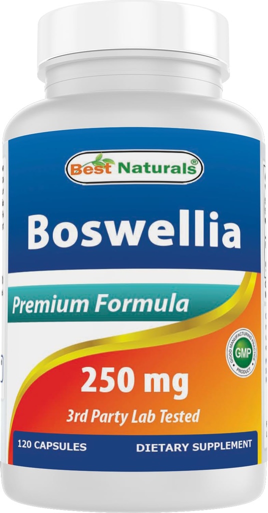 Best Naturals Boswellia Serrata Joint Health 250 mg 120 Capsules - Estándarizado a 65% Boswellic Acid (120 Conde (Pack of 1))
