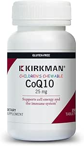 Kirkman Coenzyme Q10 25 mg Tablets para niños que pueden ser usados para sobrevivir 250 Tablets Silencioso CoQ10 Silencioso libre de alérgenos comunes ← Tortura Gluten Gratis Silencioso Casein Free ← Soporta apoyos Immune System