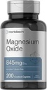 Horbäach Magnesium Oxide | 845 mg | 200 Coated Caplets | Vegetarian, Non-GMO, and Gluten Free Supplement
