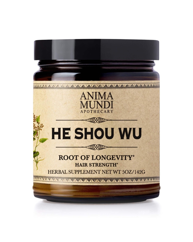 Anima Mundi Apothecary Healthy Hair Vitamins - Adaptogenic He Shou Wu - Fo Ti Root Hair Supplements for Women and Men - También admite Liver, Immune & GI Function (5oz / 142g)