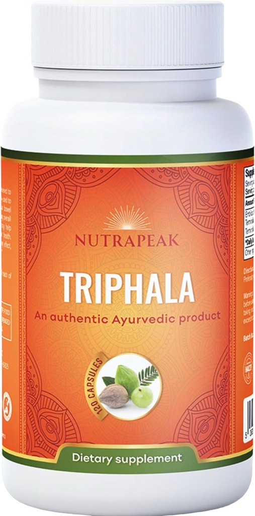 Triphala Capsules - 2000mg - Ayurvedic Triphala Guggulu Blend Made with Amla Haritaki Bibhitaki Powder - 120 Capsules - Vegan Non-GMO Soy Free Gluten