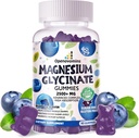 Magnesio Glycinate Gummies 2500mg - Suplemento de Potasio de Magnesio Libre de Azúcar con Vitamina D, B6, CoQ10 para calma Mood &amp; Sleep Support - 90 Blueberry Gummies