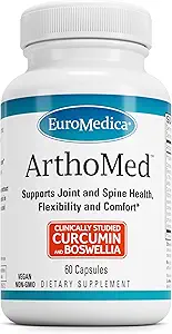 Euromedica ArthoMed - 60 cápsulas - Clínicamente Studied Boswellia & Curcumin, Devil’s Claw - Joint & Spine Health, Cartilage Formation, Flexibility, Comfort - 30 Actuaciones