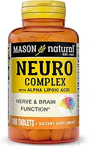 MASON NATURAL Neuro Complex with Alpha Lipoic Acid & Vitamin B12, Suitable for Vegetarians, 100 Tablets