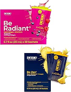 BeMe BeRadiant Berry " BeZen Bundle - Liquid Collagen " Magnesium Glycinate L-Theanine Supplements
