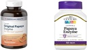 American Health Papaya Digestive Enzyme Chewable Tablets 600 Cuenta y 21st Century Tropical Papaya Enzyme Chewable Tablets 100 Cuenta Bundle