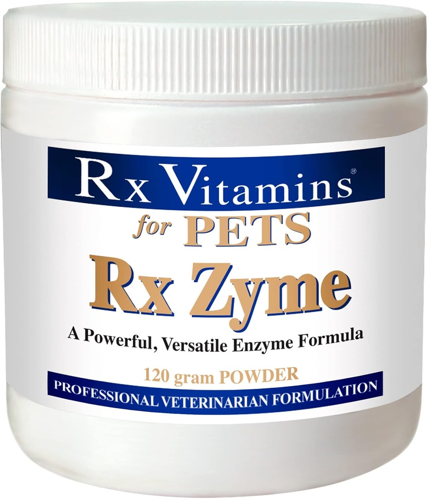 Vitaminas Rx para mascotas Rx Zyme para perros &amp; gatos - Ayuda Gastrointestinal Descomfort - Add to Food - 120g Powder