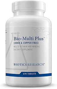 Biotics Research Bio Multi Plus Iron and Copper Free Multivitamin, Chelated Minerals, Emulsified Fat Soluble Vitamins, Iron Free, Copper Free, High antioxidants, SOD, Catalase 270 Count