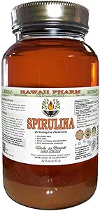 Extracto líquido libre de alcohol, Espirulina orgánica (Arthrospira platensis) Alga seco Glycerite Natural Herbal Suplemento, Hawaii Pharm, USA 32 fl.oz