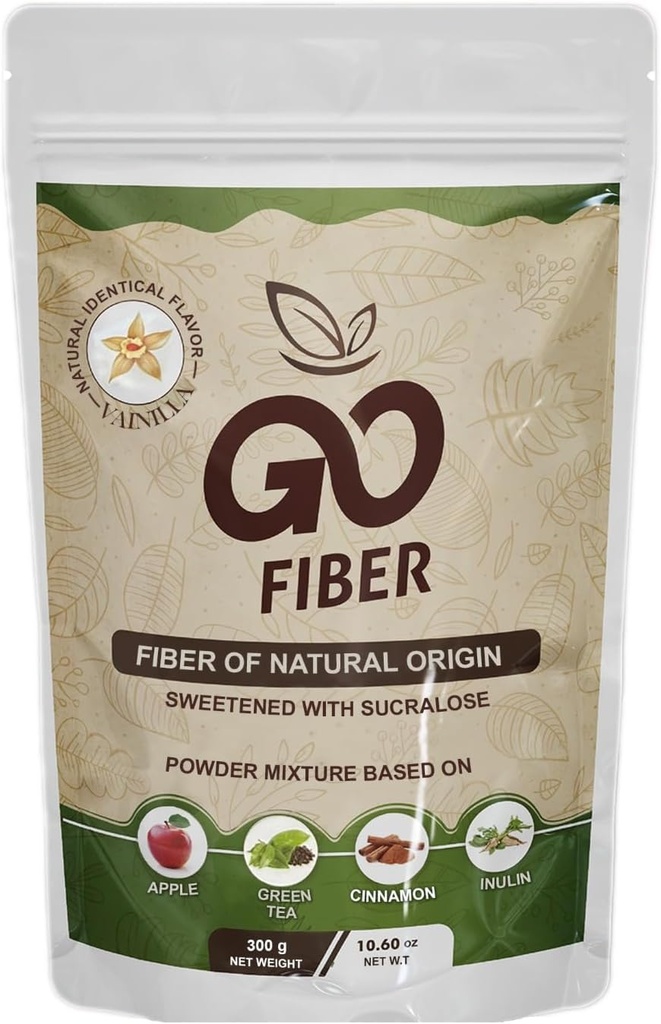 Fibra 100% de fibra orgánica, suplemento de fibra natural, vainilla, 10.6 oz