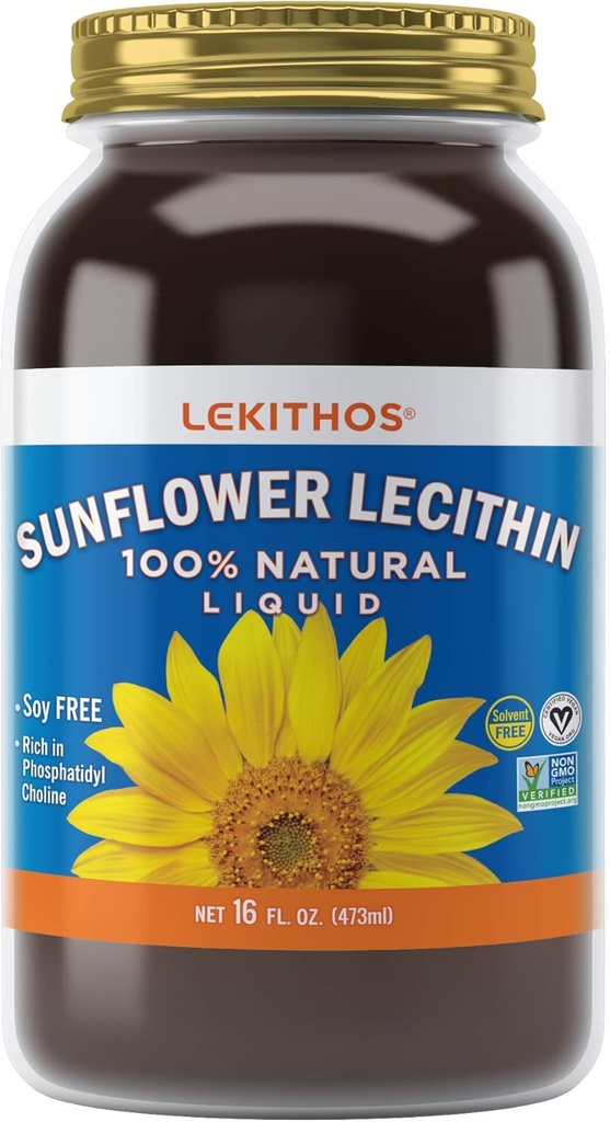 All Natural Sunflower Lecithin Non GMO Soy gratis (16oz)
