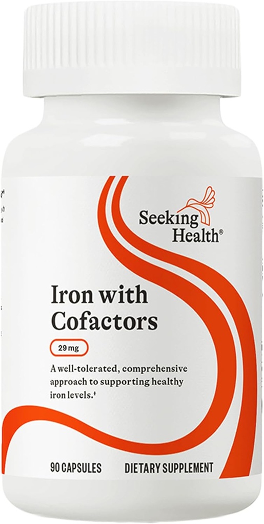 Buscando Hierro de Salud con Cofactores, como Ferrochel Ferrous Bisglycinate, Vitamina A y C Cofactores, Enzimas Digestivos para la Absorción de Hierro Optimal, Vegano y Vegetariano (90 cápsulas)*