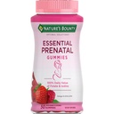 Nature's Bounty Optimal Solutions Essential Prenatal Gummies, Folic Acid and Iodine, Omega 3 and DHA, 50 Count, 25 Total Servings