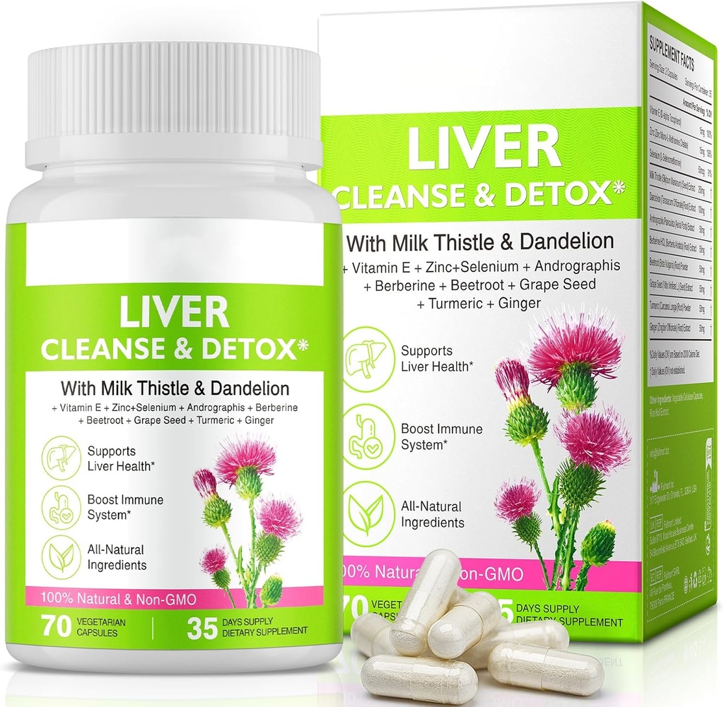 Liver Renew Cleanse Detox,Liver Cleanse Detox " Repair " Support TEN70 Capsules durableHerbal Supplement for Liver Health Tortura Milk Thistle Dandelion Root with 9 Herbal Minerals for Men &amp; Women